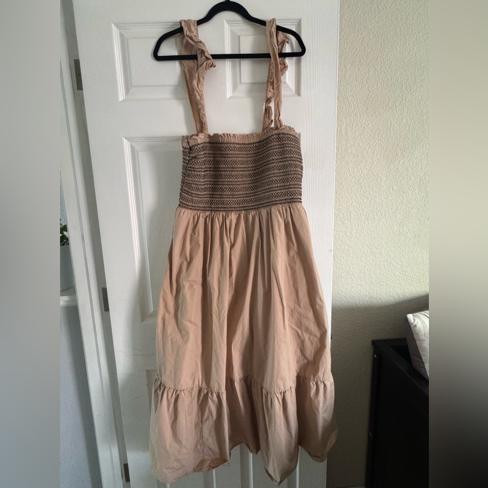 Ann Taylor Smocked Embroidered maxi dress